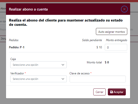 Modal para agregar