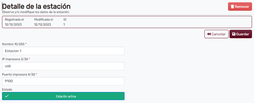 Detalle de Estación de Preparación