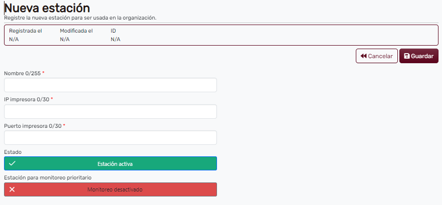 Nueva estación de validación