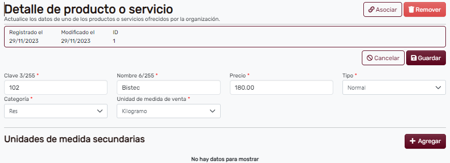 Detalles de producto