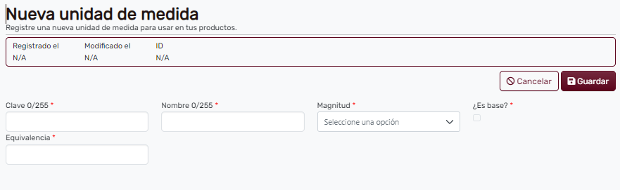 Nueva unidad de medida